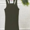 Iris & Rainbow Boutique New Arrivals #M364 Ribbed Racerback Tank (Dark Olive)