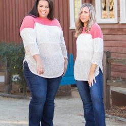 Boutique Simplified Coralina Colorblock Knit Top New Arrivals