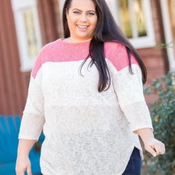 Boutique Simplified Coralina Colorblock Knit Top New Arrivals