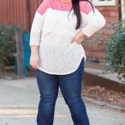 Boutique Simplified Coralina Colorblock Knit Top New Arrivals