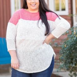 Boutique Simplified Coralina Colorblock Knit Top New Arrivals