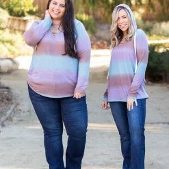 Boutique Simplified Gradiently Striped Hoodie New Arrivals