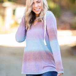 Boutique Simplified Gradiently Striped Hoodie New Arrivals