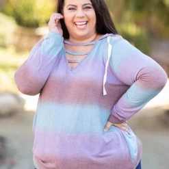 Boutique Simplified Gradiently Striped Hoodie New Arrivals