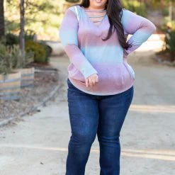 Boutique Simplified Gradiently Striped Hoodie New Arrivals