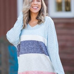 Boutique Simplified Sweet Horizons Color Block Top New Arrivals