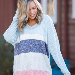 Boutique Simplified Sweet Horizons Color Block Top New Arrivals