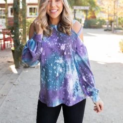 Boutique Simplified To The Moon And Back Caged Shoulder Top New Arrivals