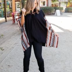 Boutique Simplified Boho Frenzy Poncho Tunic New Arrivals