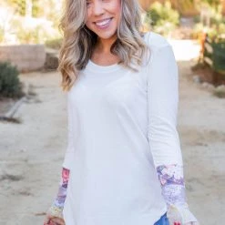 Boutique Simplified Pleasantly Abloom Long Sleeve Top New Arrivals