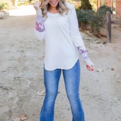 Boutique Simplified Pleasantly Abloom Long Sleeve Top New Arrivals