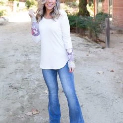 Boutique Simplified Pleasantly Abloom Long Sleeve Top New Arrivals