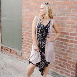 No Ship Drop Ship Life Of The Party Sleeveless Cardigan In Shimmering Mauve New Arrivals