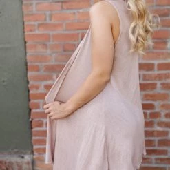 No Ship Drop Ship Life Of The Party Sleeveless Cardigan In Shimmering Mauve New Arrivals