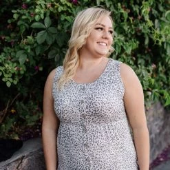 No Ship Drop Ship New Arrivals Leapin Leopard Sleeveless Dress