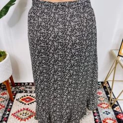 Iris & Rainbow Boutique #N372 Ditzy Floral Print Maxi Skirt