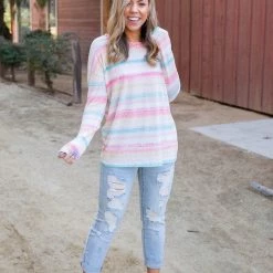 Boutique Simplified Debonair Spirit Long Sleeve Top New Arrivals