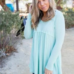 Boutique Simplified Mint Julep Babydoll Tunic