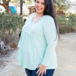 Boutique Simplified Mint Julep Babydoll Tunic