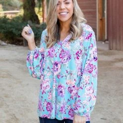 Boutique Simplified Pop Of Neon Long Sleeve Top New Arrivals