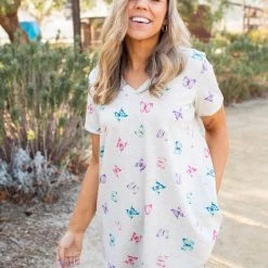 Boutique Simplified Butterfly Kisses Short Sleeve Top