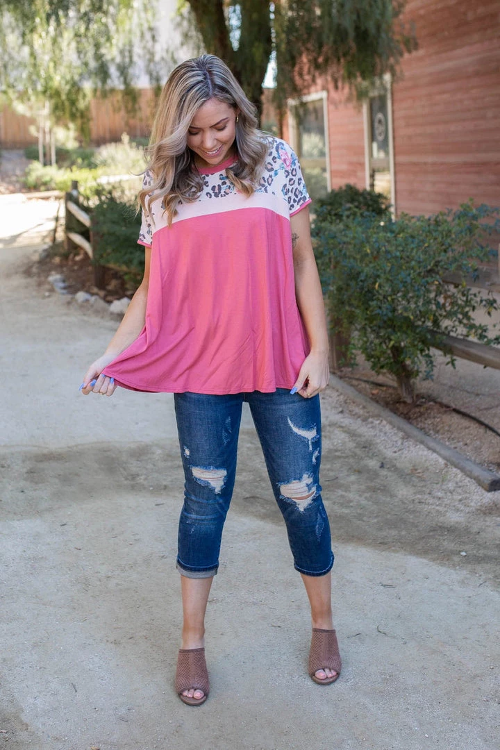 Boutique Simplified Wild One Colorblock Top 8 Boutique Simplified Wild One Colorblock Top