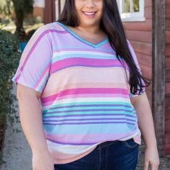 Boutique Simplified New Arrivals Peach Daiquiri Short Sleeve Top