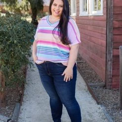 Boutique Simplified New Arrivals Peach Daiquiri Short Sleeve Top