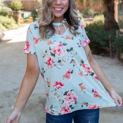 Boutique Simplified New Arrivals Minty Fresh Caged Top