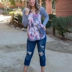 Boutique Simplified Geode Raglan Top New Arrivals