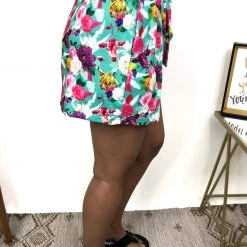 Iris & Rainbow Boutique New Arrivals #M469 Floral Frenzy Shorts