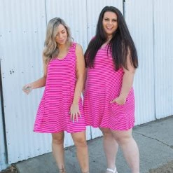 Boutique Simplified New Arrivals Hot To Trot Sleeveless Swing Dress In Hot Pink 12 Boutique Simplified New Arrivals Hot To Trot Sleeveless Swing Dress In Hot Pink