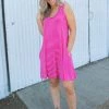 Boutique Simplified New Arrivals Hot To Trot Sleeveless Swing Dress In Hot Pink