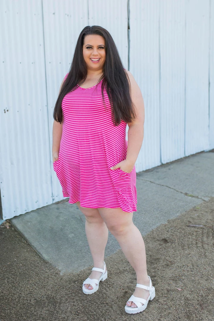 Boutique Simplified New Arrivals Hot To Trot Sleeveless Swing Dress In Hot Pink 9 Boutique Simplified New Arrivals Hot To Trot Sleeveless Swing Dress In Hot Pink