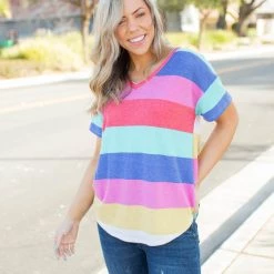 Boutique Simplified New Arrivals Classic Seaside Short Sleeve Top