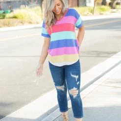 Boutique Simplified New Arrivals Classic Seaside Short Sleeve Top