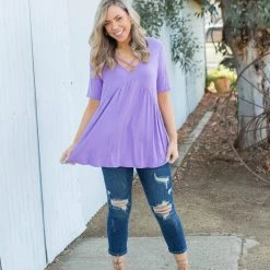 Boutique Simplified New Arrivals Crossroads Babydoll In Lavender