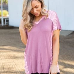 Boutique Simplified Rosey Cheeks Short Sleeve Top