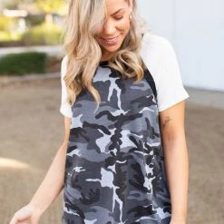 Boutique Simplified New Arrivals Camouflage In Darkness Short Sleeve Raglan