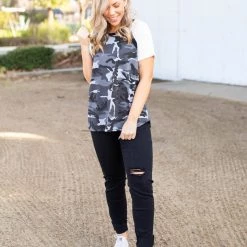 Boutique Simplified New Arrivals Camouflage In Darkness Short Sleeve Raglan