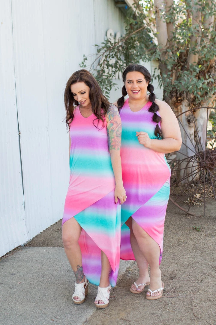 Boutique Simplified Summer Sunset Tulip Maxi Dress 6 Boutique Simplified Summer Sunset Tulip Maxi Dress