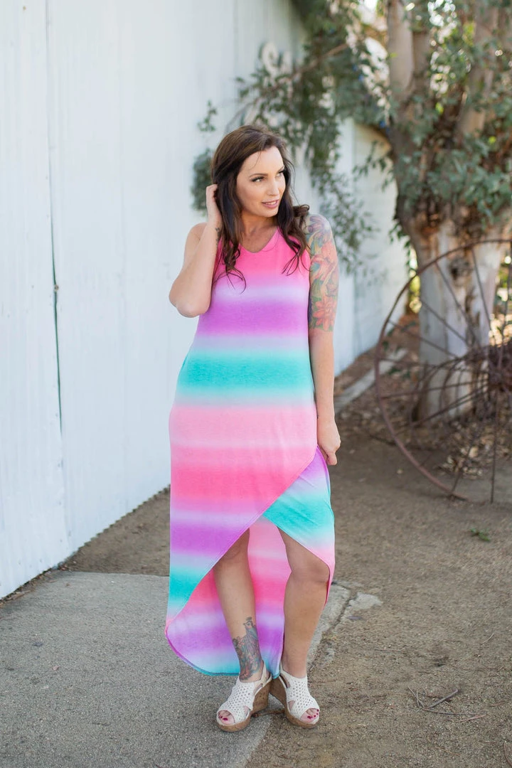 Boutique Simplified Summer Sunset Tulip Maxi Dress 3 Boutique Simplified Summer Sunset Tulip Maxi Dress