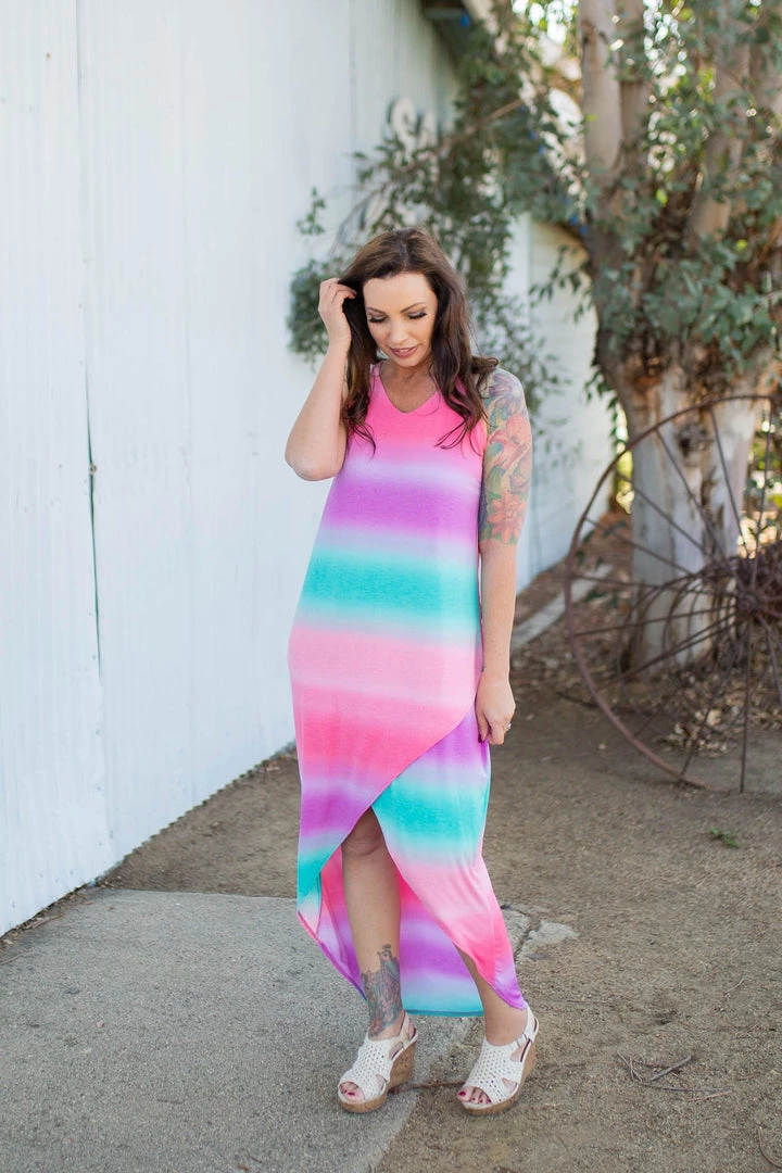 Boutique Simplified Summer Sunset Tulip Maxi Dress 8 Boutique Simplified Summer Sunset Tulip Maxi Dress