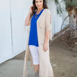 Boutique Simplified On The Fringe Duster Cardigan