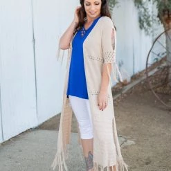 Boutique Simplified On The Fringe Duster Cardigan