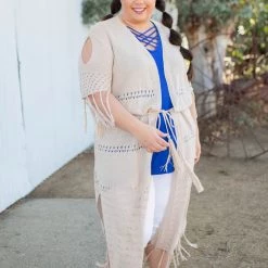 Boutique Simplified On The Fringe Duster Cardigan