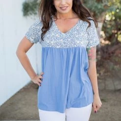 Boutique Simplified Spring Daisy Babydoll Top