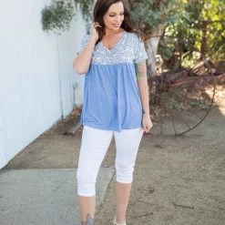 Boutique Simplified Spring Daisy Babydoll Top