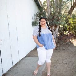 Boutique Simplified Spring Daisy Babydoll Top