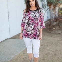 Boutique Simplified Make Yourself Happy 3/4 Sleeve Top